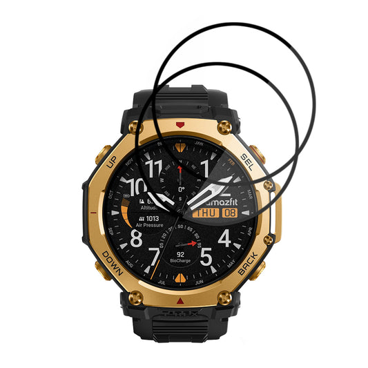 Beskyttelsesfolie Techsuit Nano Flex for Amazfit T-Rex 3 Pro 48mm, Sett med 2 stykker, Plast, Svart