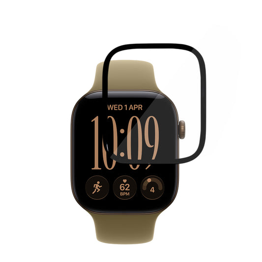 Techsuit Nano Flex beskyttelsesfilm for Apple Watch Series 12 42 mm, plast, sett med 2 stk., svart