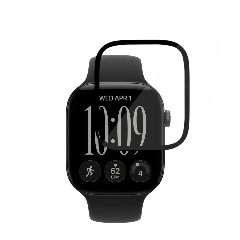 Techsuit Nano Flex Beskyttelsesfilm for Apple Watch Series 12 46mm, Sett med 2 stk, Plast, Svart