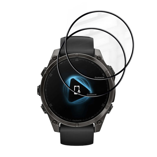 Techsuit Nano Flex beskyttelsesfilm for Garmin Fenix 8 Pro 47mm / 8 47mm, Sett med 2 stykker, Plast, Svart