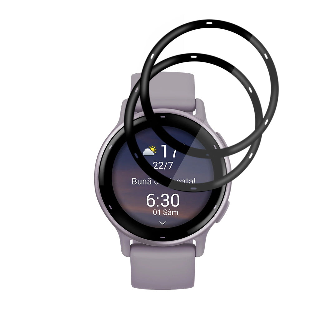 Techsuit Nano Flex beskyttelsesfilm for Garmin Vivoactive 5, Sett med 2 stykker, Plast, Svart