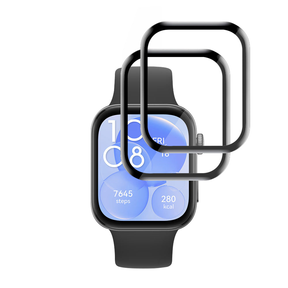Beskyttelsesfolie Techsuit Nano Flex for Huawei Watch Fit 3, Sett med 2 stykker, Plast, Svart