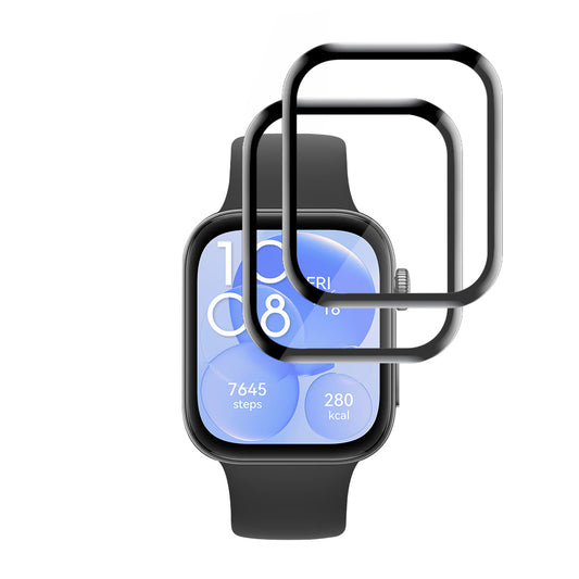 Beskyttelsesfolie Techsuit Nano Flex for Huawei Watch Fit 3, Sett med 2 stykker, Plast, Svart