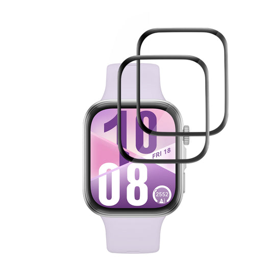Techsuit Nano Flex beskyttelsesfilm for Huawei Watch Fit 4, Sett med 2 stykker, Plast, Svart