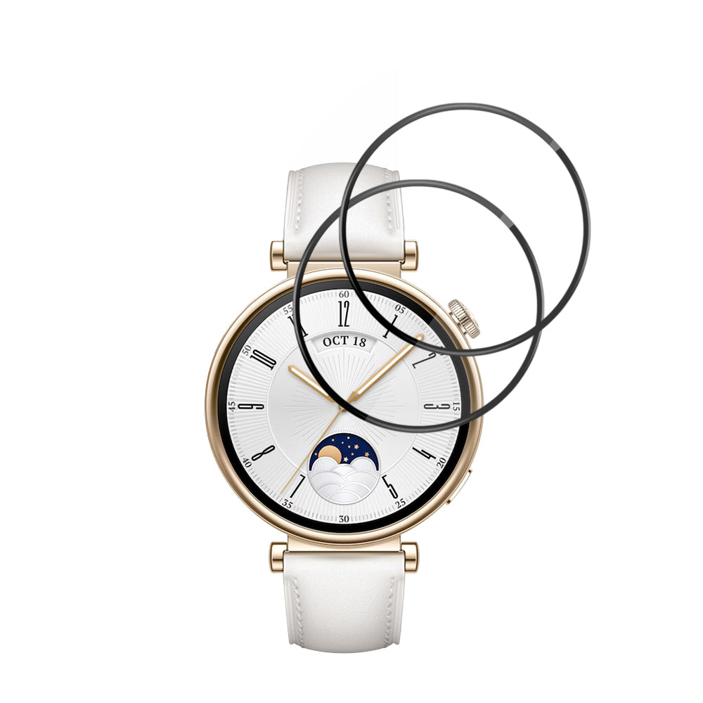 Techsuit Nano Flex beskyttelsesfilm for Huawei Watch GT 4 41mm, Sett med 2 stykker, Plast, Svart