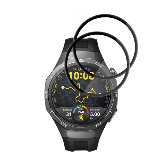 Techsuit Nano Flex beskyttelsesfilm for Huawei Watch GT 5 Pro 46mm, Sett med 2 stykker, Plast, Svart