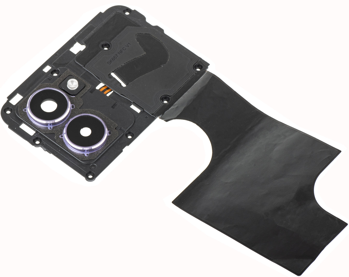 Bakre Kameraglass - Blitz - Indre Ramme - NFC Antenne HMD Pulse Pro, med Ramme, Lilla (Twilight Purple), Service Pack 286954416