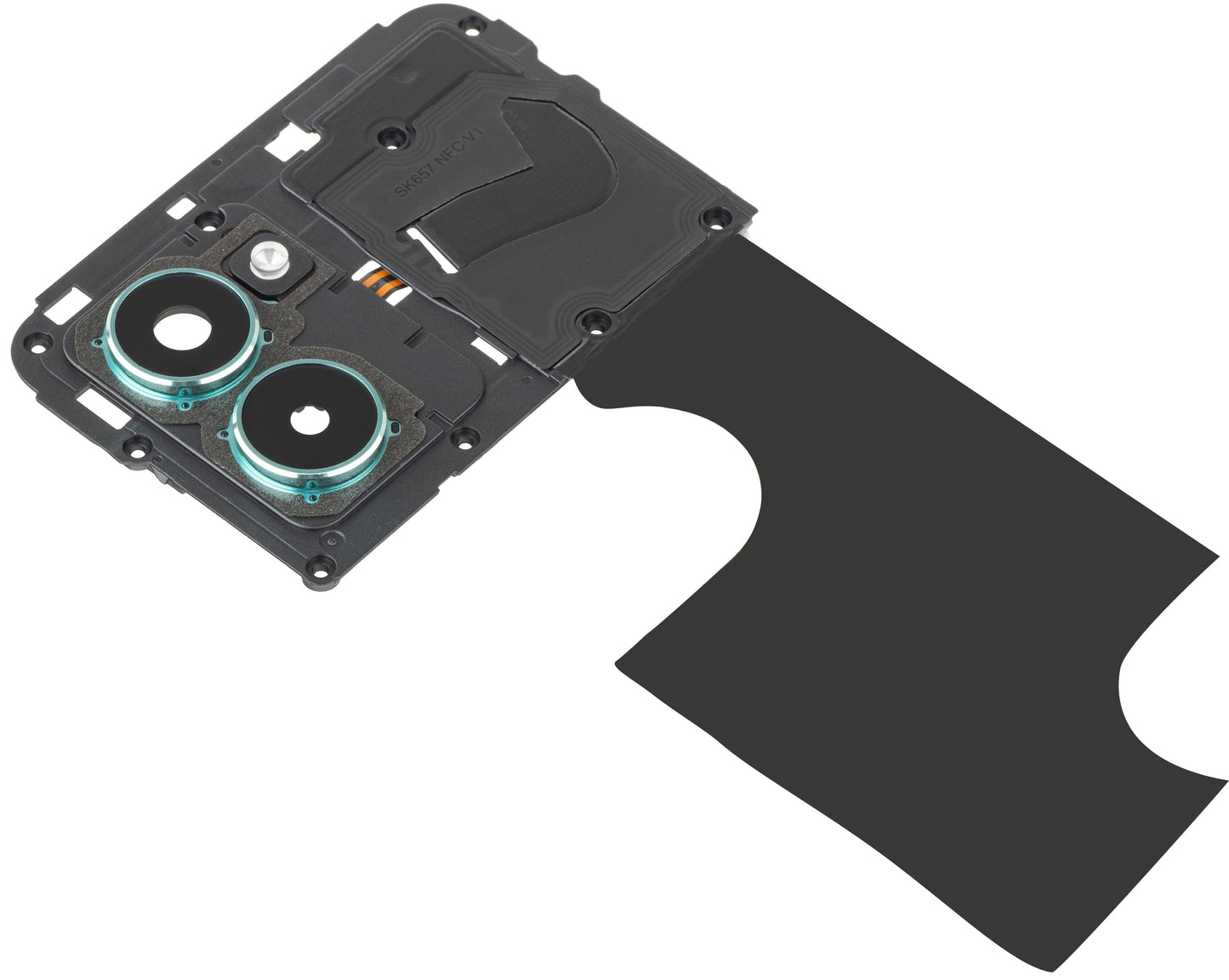 Bakre kameraglass - Blitz - Indre ramme - NFC-antenne HMD Pulse Pro, med ramme, Grønn (Glacier Green), Service Pack 286954437