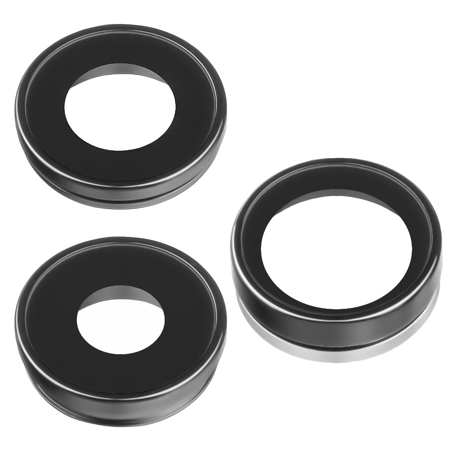 Bakre kameraglass Apple iPhone 13 Pro Max / 13 Pro, Wide + UltraWide + Telephoto, med ramme (innvendig), Svart