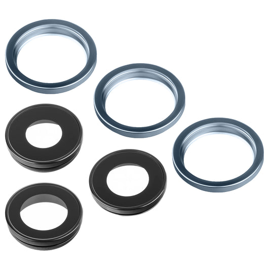 Apple iPhone 12 Pro Max bakre kameraglass, Wide + UltraWide + Tele, med ramme, blå