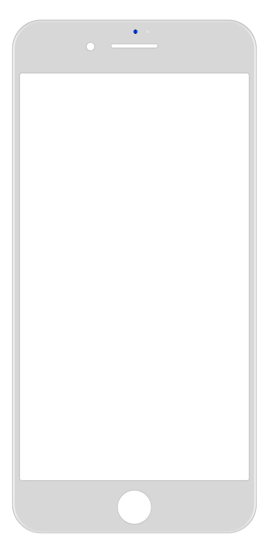 Apple iPhone 8 Plus-skjermglass med OCA-ramme og lim, hvit