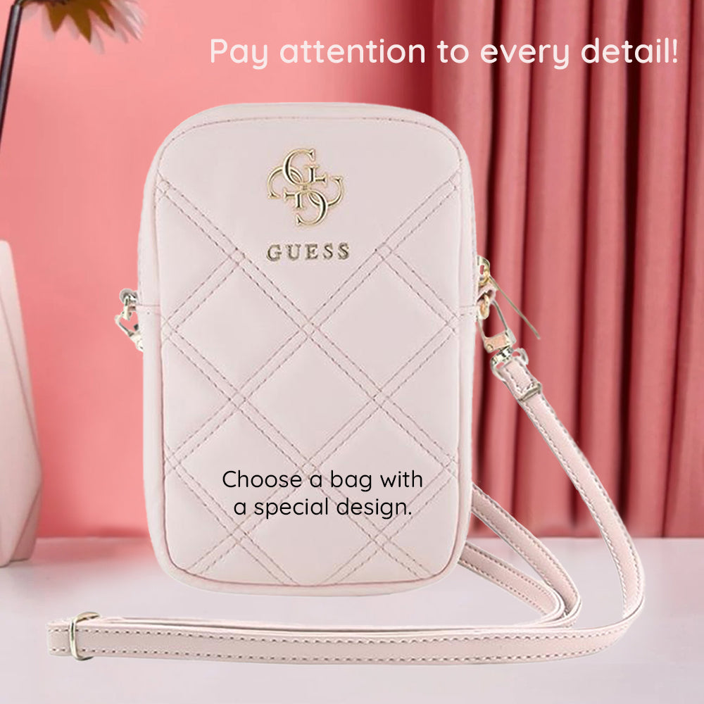 Universalveske for Telefon, Guess, Quilted 4G, Rosa