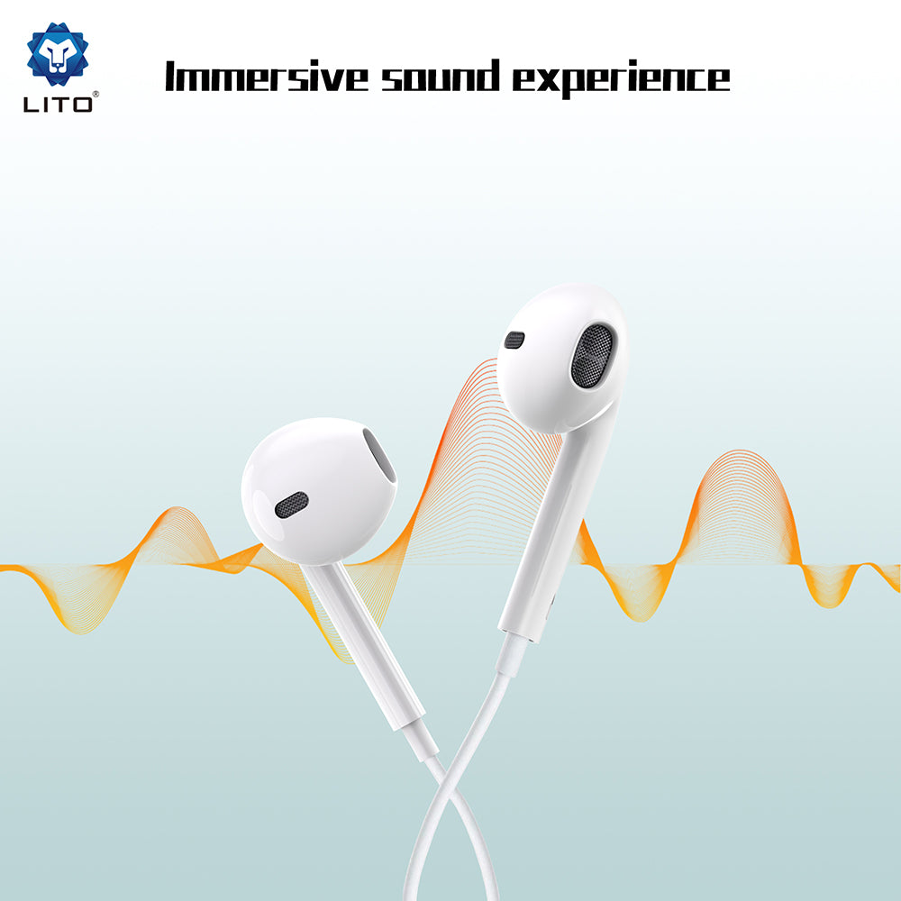 Handsfree 3.5mm Lito LF01A, Hvit