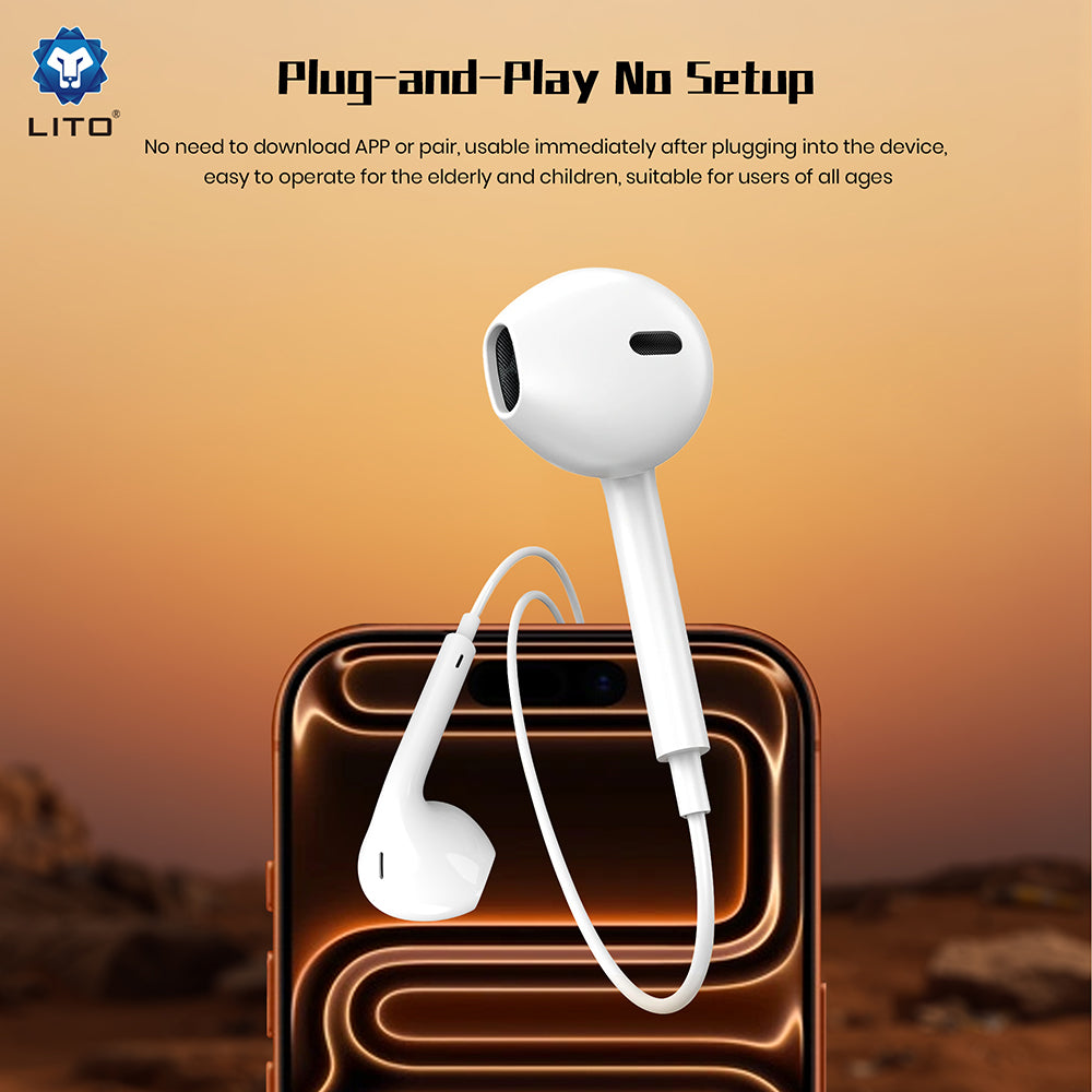 Handsfree 3.5mm Lito LF01A, Hvit