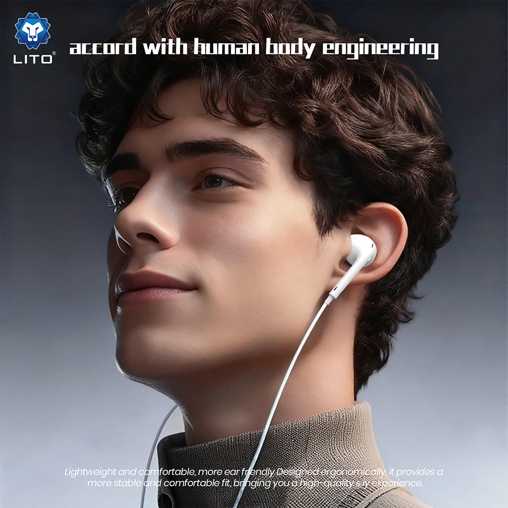 Handsfree 3.5mm Lito LF01A, Hvit