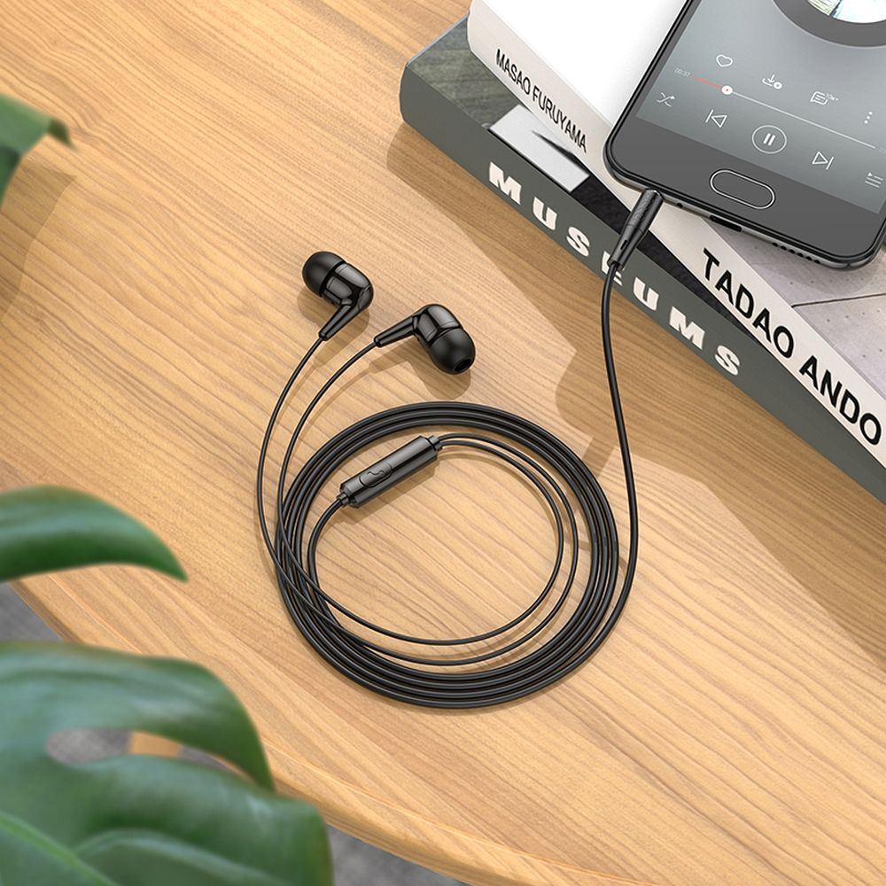 Handsfree 3.5mm HOCO M97, Svart