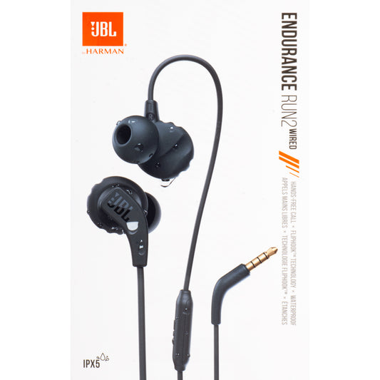 Håndfri 3,5 mm JBL Endurance Run 2, svart JBLENDURRUN2BLK