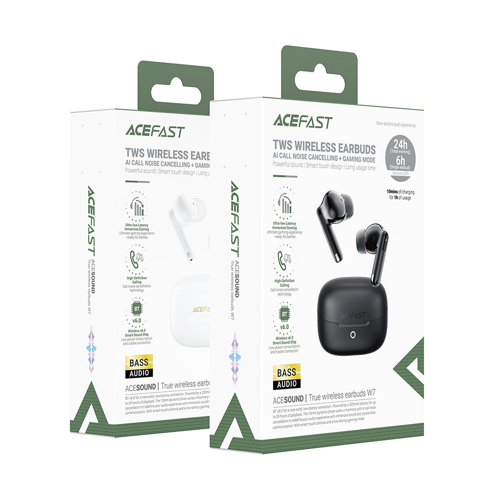 Handsfree Bluetooth Acefast W7, TWS, Svart