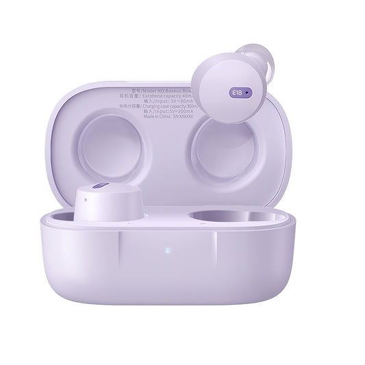 Håndfri Bluetooth Baseus Bowie E18, TWS, Lilla A00023800533-00