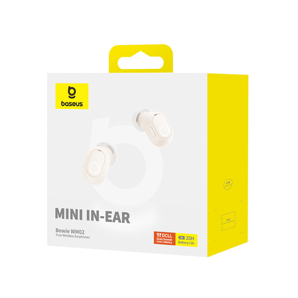 Handsfree Bluetooth Baseus Bowie WM02, TWS, Hvit, Reseglet NGTW370202