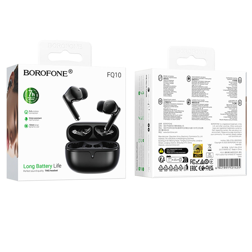 Handsfree Bluetooth Borofone FQ10 Joyful, TWS, Svart
