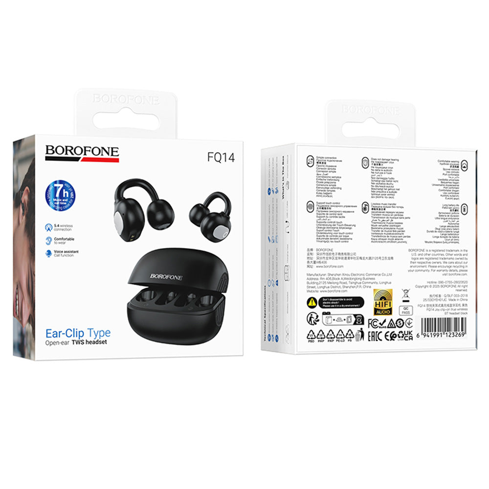 Handsfree Bluetooth Borofone FQ14 Joy, TWS, Svart