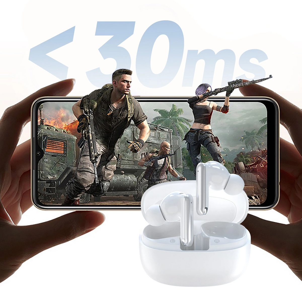 Bluetooth-håndfri Dudao U21, TWS, ANC, Hvit