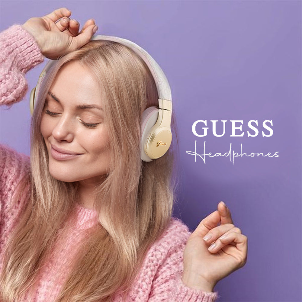 Handsfree Bluetooth Guess 4G Tone on Tone Script Logo, A2DP, Rosa