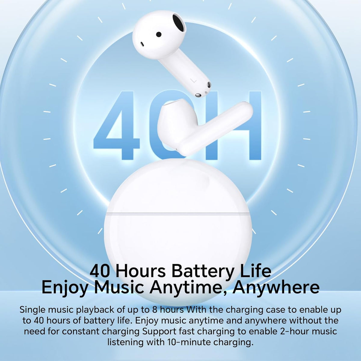 Handsfree Bluetooth Honor Choice X7e, TWS, ANC, Hvit 5504ABHF