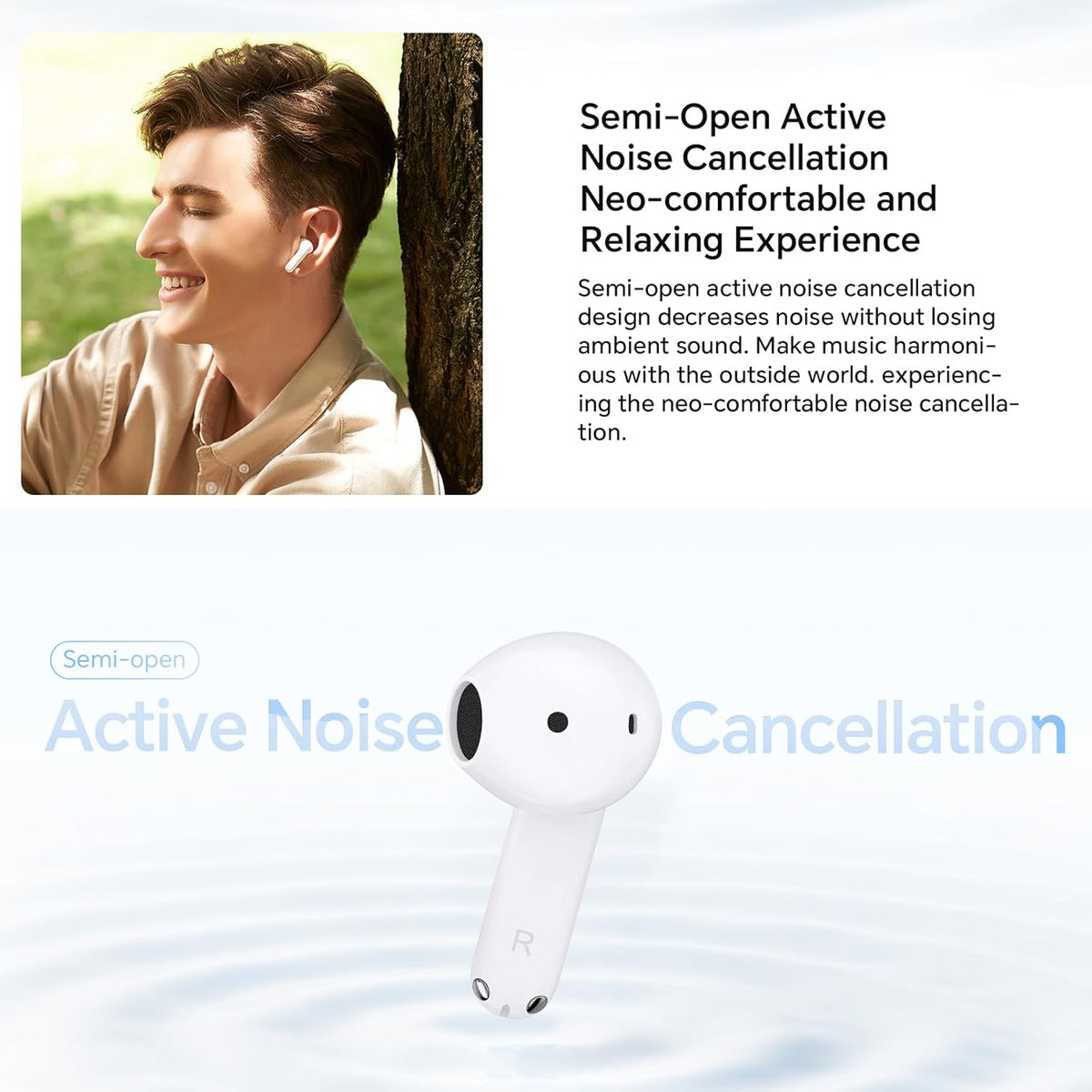 Handsfree Bluetooth Honor Choice X7e, TWS, ANC, Hvit 5504ABHF
