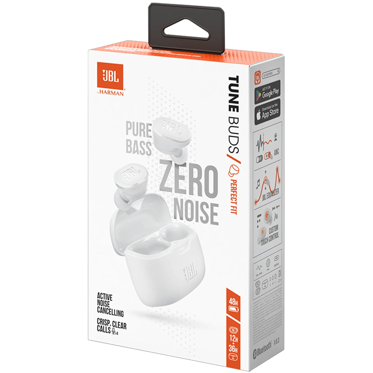 Handsfree Bluetooth JBL Tune Buds, TWS, ANC, MultiPoint, Hvit JBLTBUDSWHT