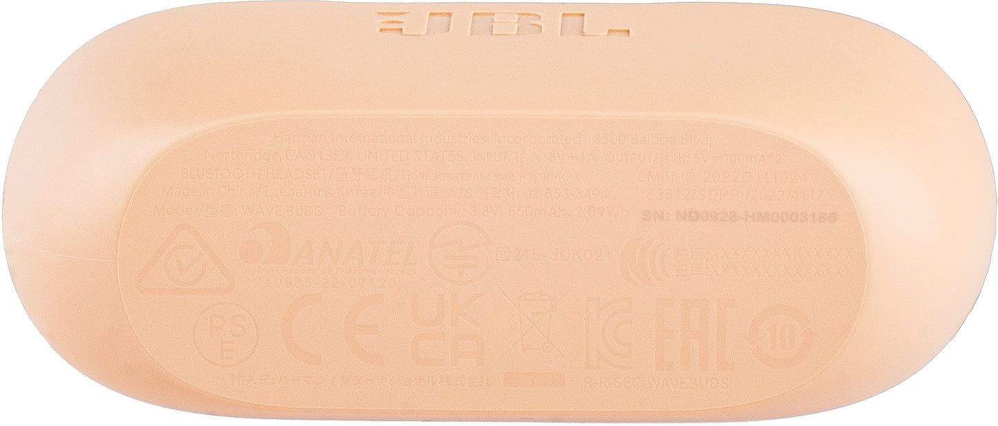 Handsfree Bluetooth JBL Wave Buds, TWS, Beige, Reseglet JBLWBUDSBEG