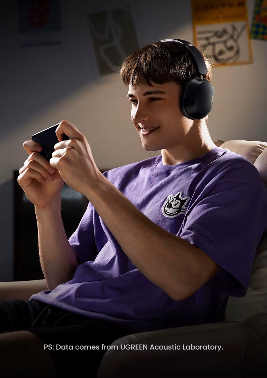 Handsfree Bluetooth UGREEN HiTune Max5C HP203, A2DP, ANC, Svart