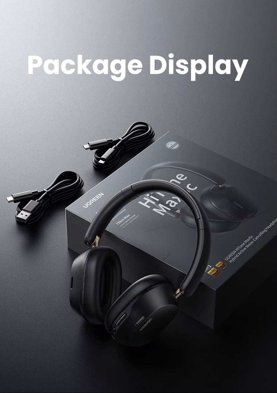 Handsfree Bluetooth UGREEN HiTune Max5C HP203, A2DP, ANC, Svart