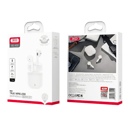 Håndfri Bluetooth XO Design X20, TWS, Hvit