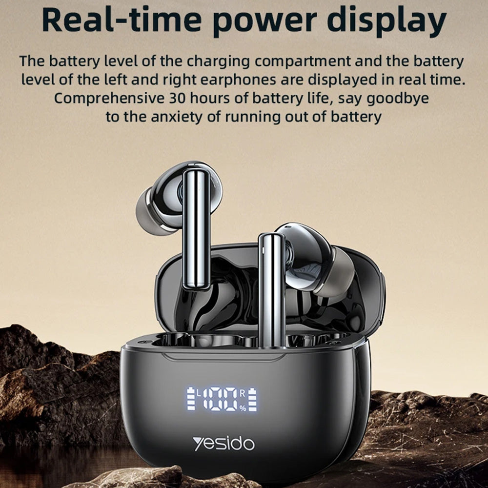 Handsfree Bluetooth Yesido TWS23, TWS, ANC, Svart