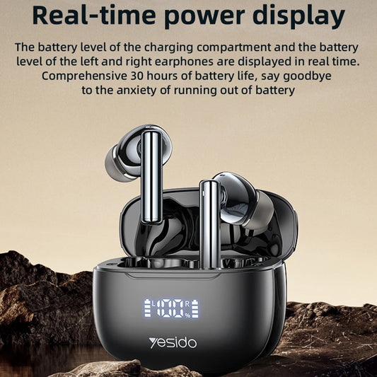Handsfree Bluetooth Yesido TWS23, TWS, ANC, Svart
