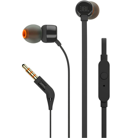 Håndfri 3,5 mm JBL T110, svart JBLT110BLK