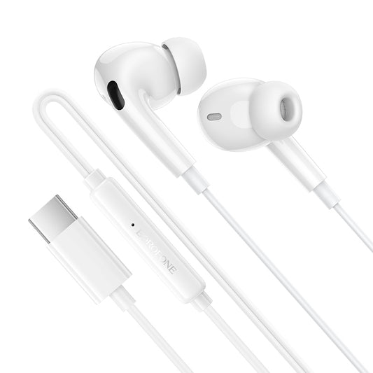 Handsfree USB-C Borofone BM100 Pro Fuente, Hvit