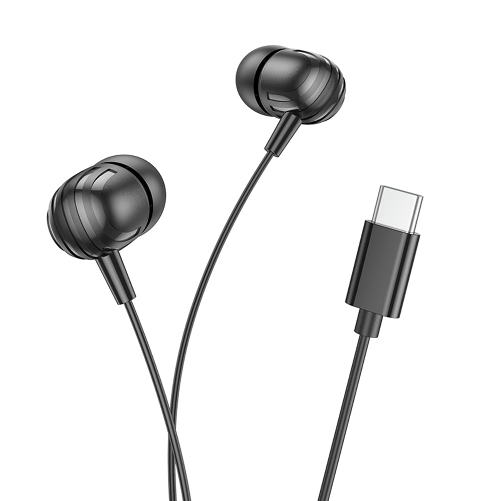 Handsfree USB-C Borofone BM77 Delicious, Svart
