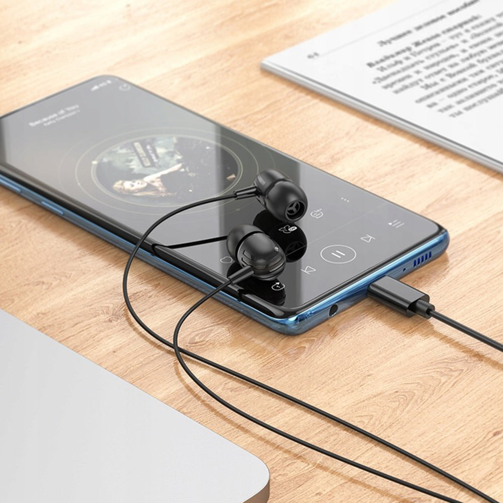 Handsfree USB-C Borofone BM77 Delicious, Svart