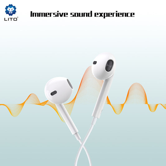 Handsfree USB-C Lito LF01T, 1.2m, Hvit