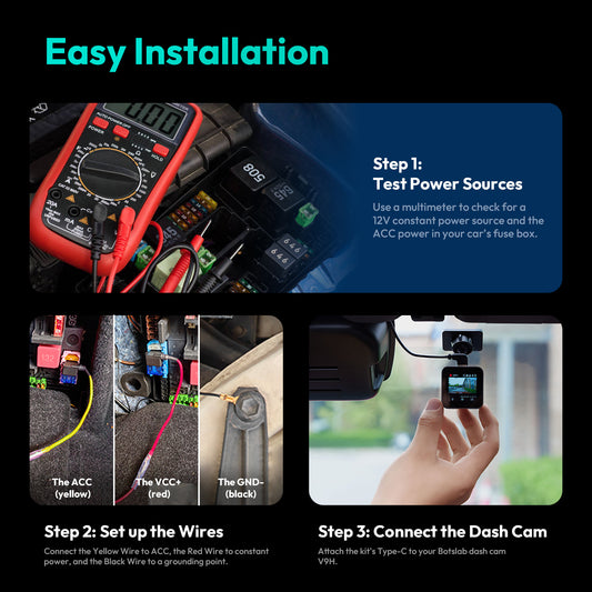 Hardwire Botslab for G500H Pro / V9H / HK50-kamera