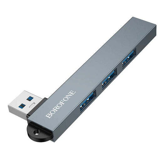 Borofone FH1 USB-hub, 4-i-1, Grå