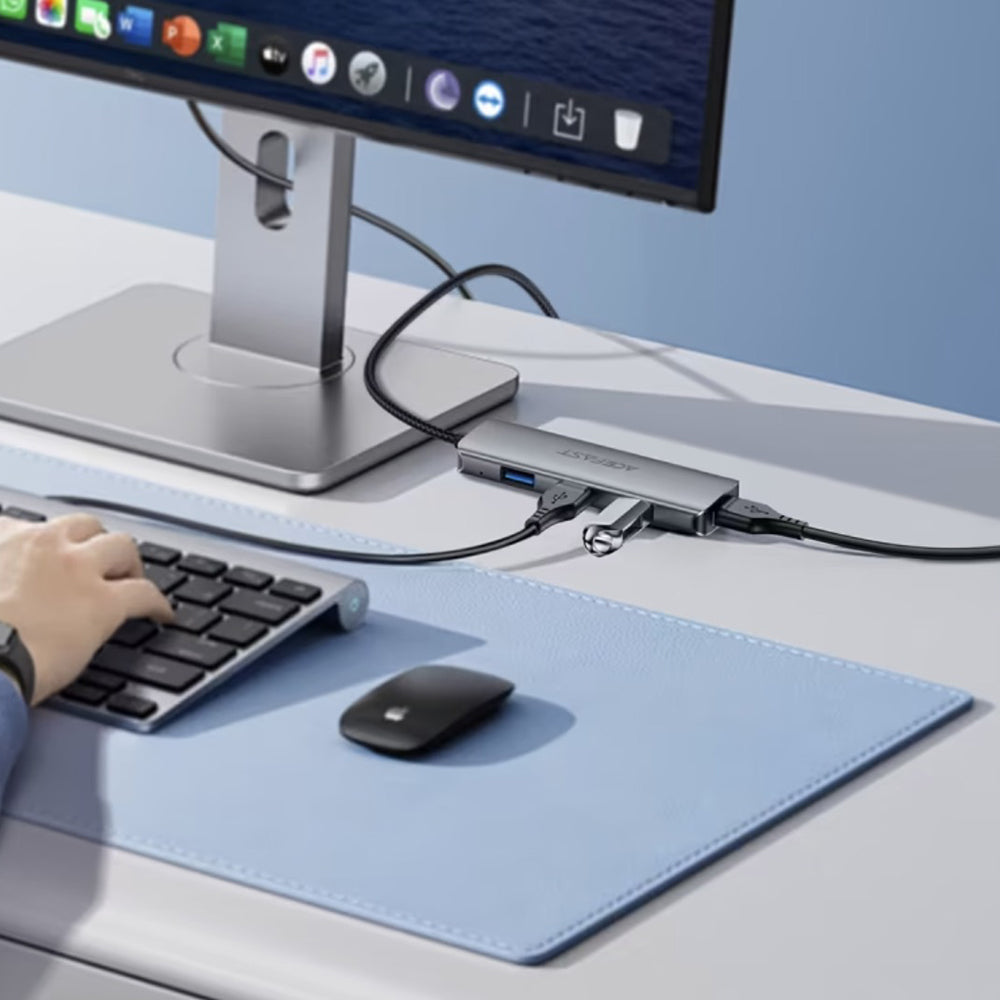 USB-hub Acefast J17, 4-i-1, Grå