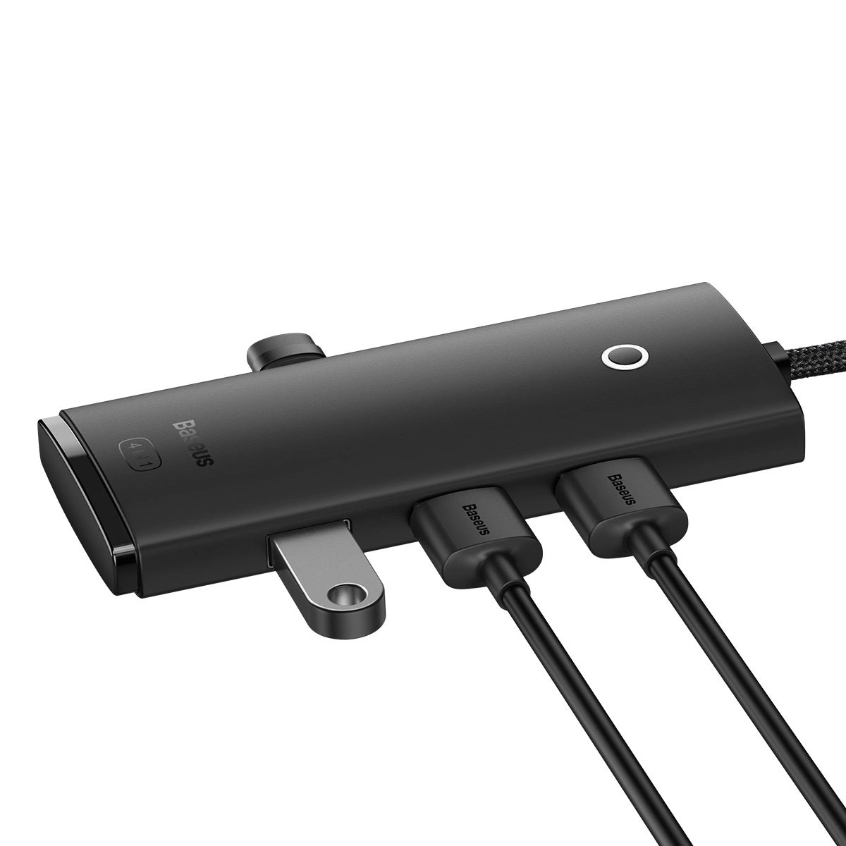 Hub USB Baseus Lite, 4 x USB-A 3.0 - 1 x USB-C, 2m, Svart WKQX030201