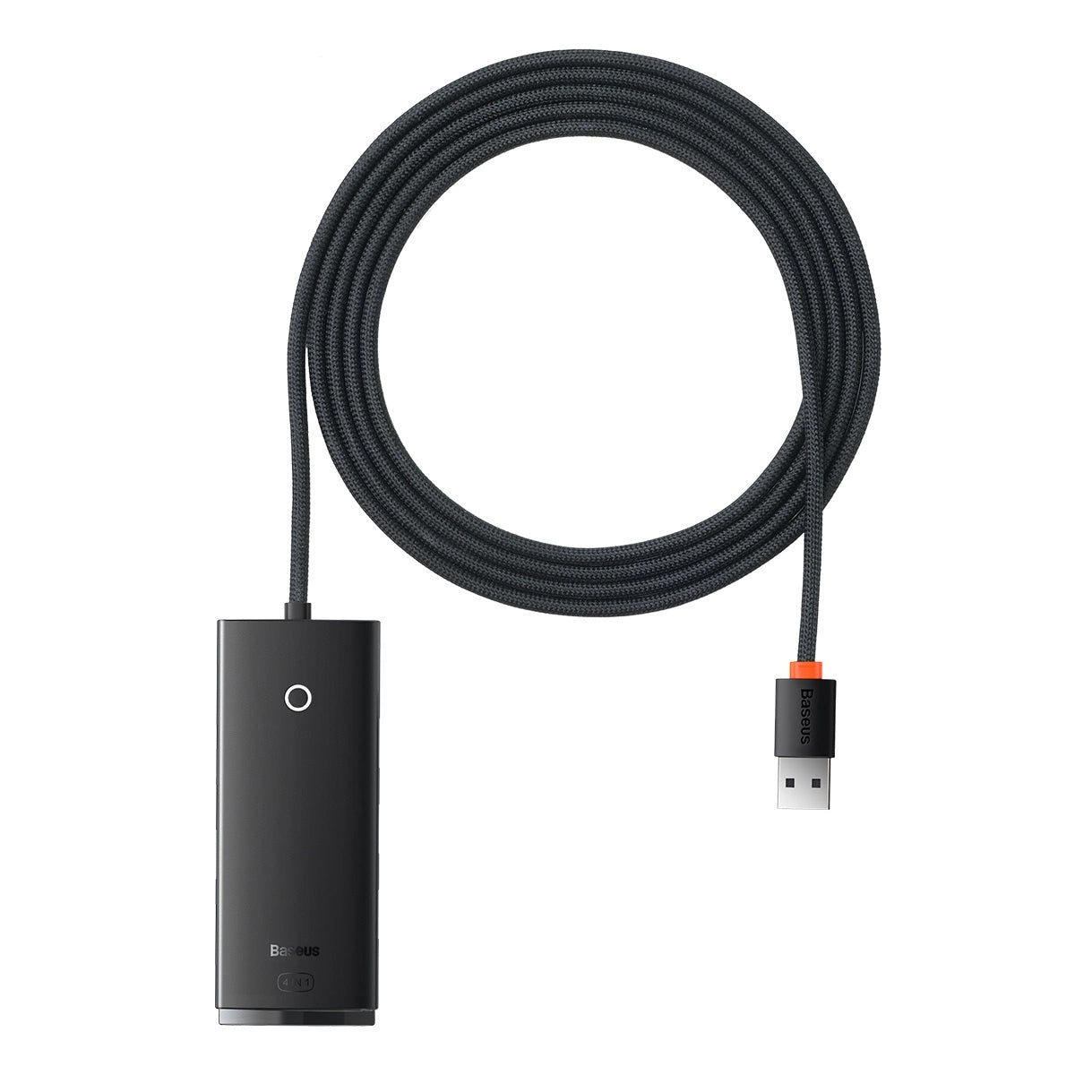 Hub USB Baseus Lite, 4 x USB-A 3.0 - 1 x USB-C, 2m, Svart WKQX030201