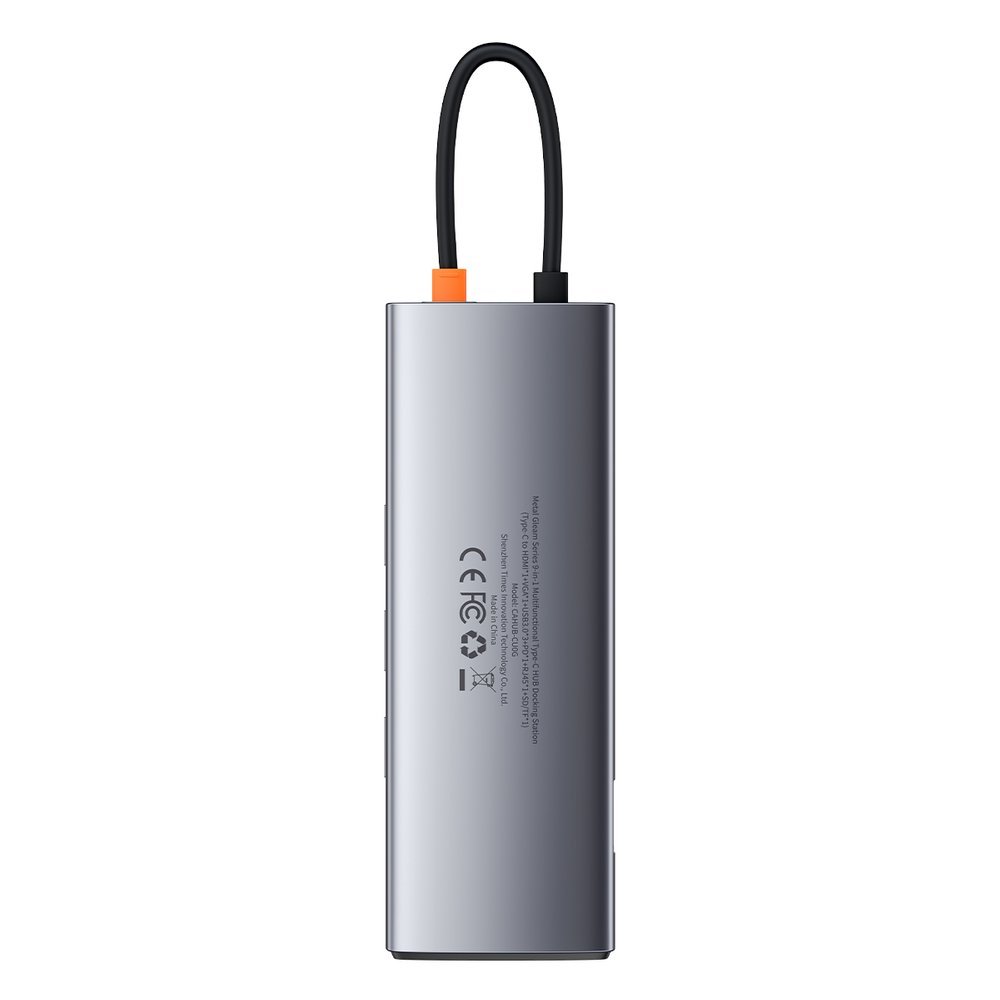 Hub USB-C Baseus, 3 x USB-A 3.0 - 1 x USB-C - 1 x HDMI - 1 x VGA - 1 x RJ45 - 1 x SD - 1 x microSD, Grå CAHUB-CU0G