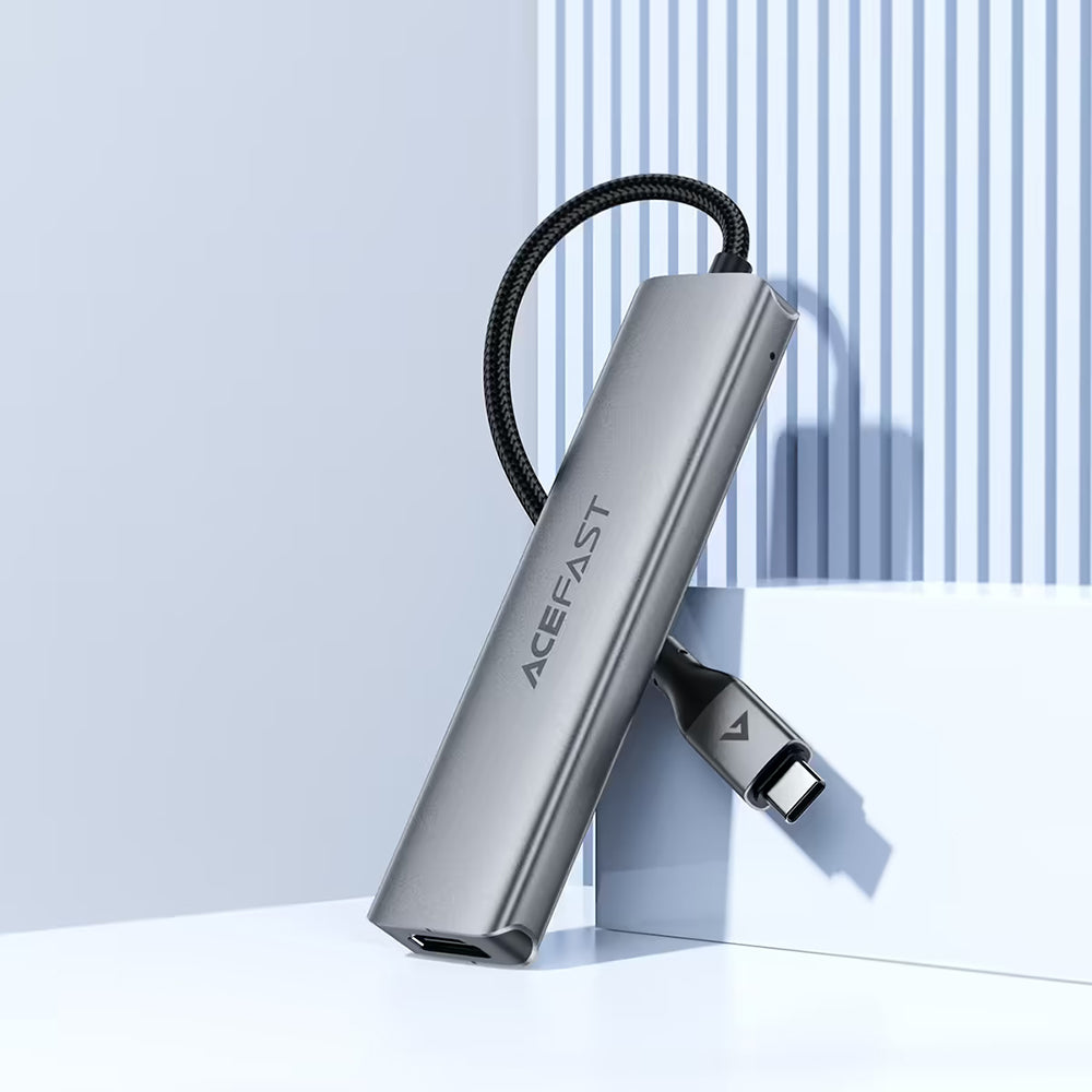 Hub USB-C Acefast J16, 5-i-1, Grå