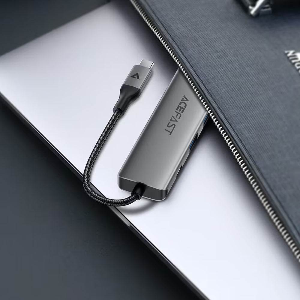 Hub USB-C Acefast J18, 6-i-1, Grå